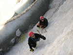 nacvik lezeni strmeho ledu na Mer de glace