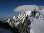 Pohled na Mt. Maudit a Mt. Blanc