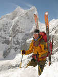 Fredrik Ericsson on Kangchenjunga with Jannu in background