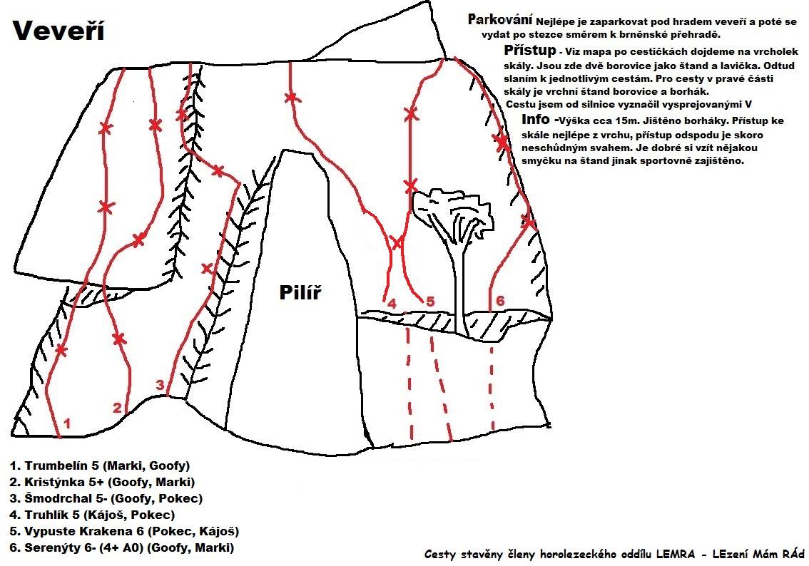 hrad veveří mapa Skála u hradu Veveří   Český horolezecký svaz   ČHS hrad veveří mapa