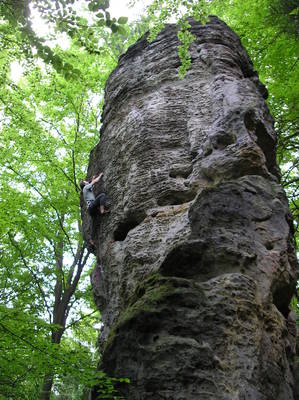 Pavel Henke při prvovýstupu, foto: Kýsa