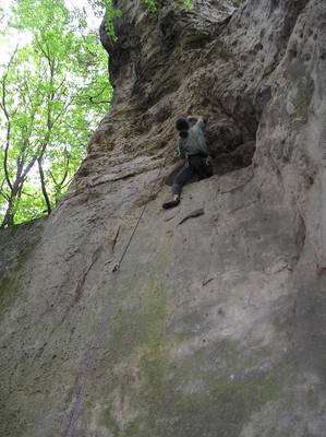 Pavel Henke při prvovýstupu, foto: Kýsa