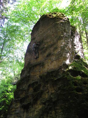 Kýsa při prvovýstupu, foto: P. Henke