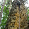 Pavel Henke při prvovýstupu, foto: Kýsa