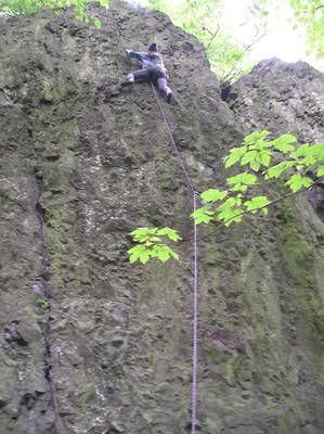 Pavel Henke při prvovýstupu, foto: Kýsa