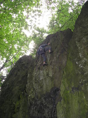 Pavel Henke při prvovýstupu, foto: Kýsa