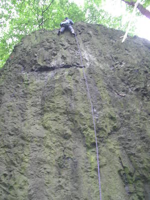 Pavel Henke při prvovýstupu, foto: Kýsa