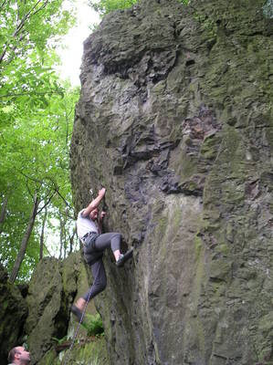 Pavel Henke při prvovýstupu, foto: Kýsa