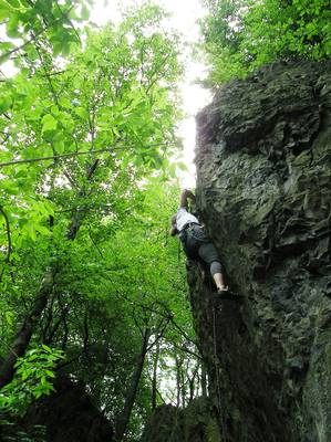 Pavel Henke při prvovýstupu, foto: Kýsa
