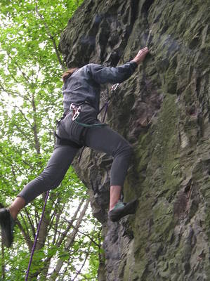 Pavel Henke při prvovýstupu, foto: Kýsa