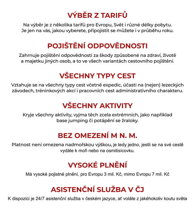 pojištění výhody