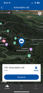 Sklopená a natočená mapa s detailem skály