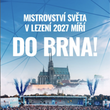 Brno bude hostit Mistrovství světa ve sportovním lezení 2027