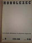 Horolezec - Věstník Klubu českých alpistů-VII/3-1940 - Klub českých alpistů